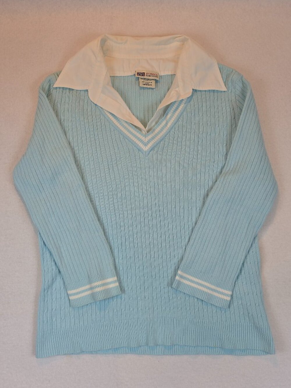 Vintage Faded Glory Y2K Blue Collared Sweater Large